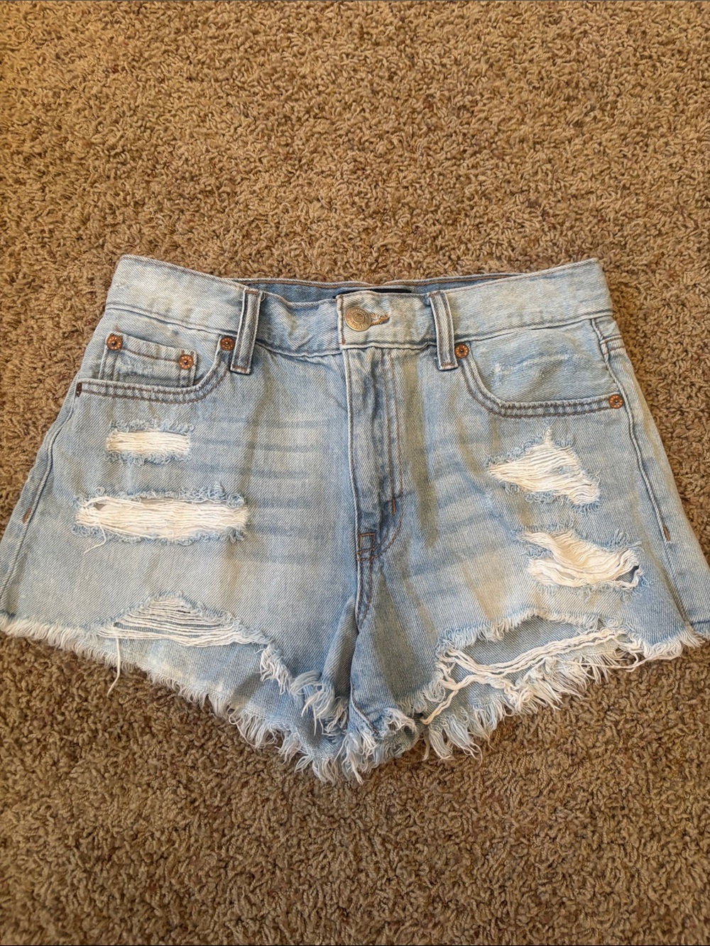 EUC Aeropostale Vintage High Rise Shorty Style Distressed Denim Cutoffs